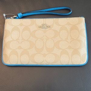 Coach Blue Large Wristlet